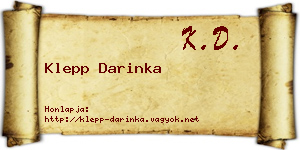 Klepp Darinka névjegykártya